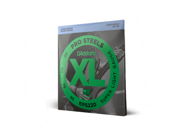 D'Addario EPS220 40-95 Super Light, Long Scale, XL ProSteels Bass Strings D'Addario EPS220 40-95 Super Light, Long Scale, XL ProSteels Bass Strings
